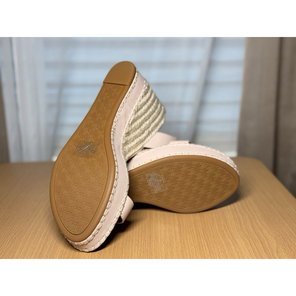 Lauren Ralph Lauren Hilarie LEATHER Espadrille Platform Sz 9.5 B PINK Soft Nappa - Picture 12 of 13